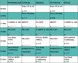 Stay Fit & Joyful Raspored